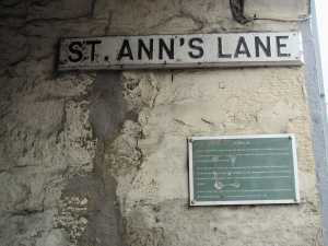 St Ann's Lane, the vennel leading to the old school